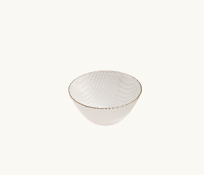 White Houndstooth Glass Dinnerware Collection