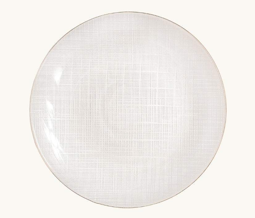 White Sketch Glass Plates & Bowls Collection