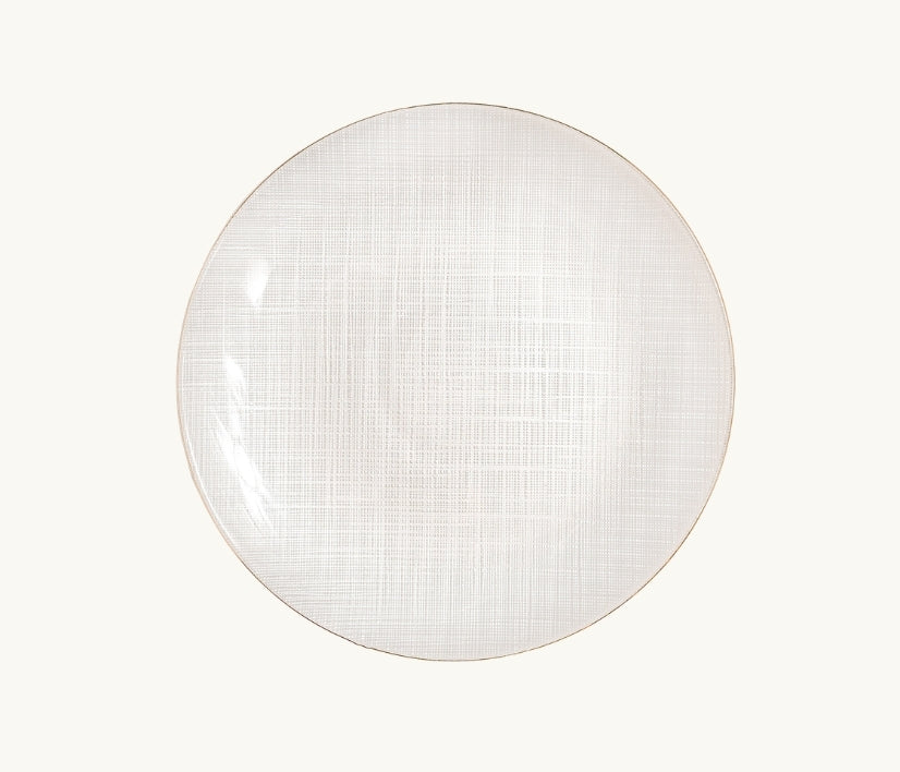 White Sketch Glass Plates & Bowls Collection