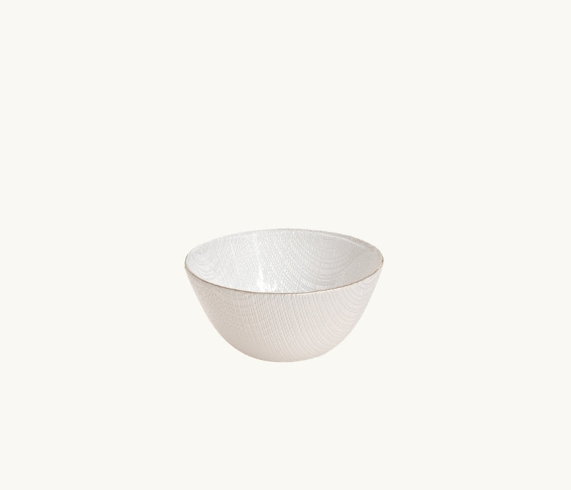 White Sketch Glass Plates & Bowls Collection