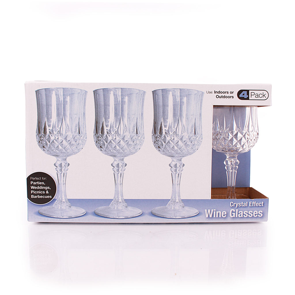 Crystal-Like Wine Glasses - 4 Count