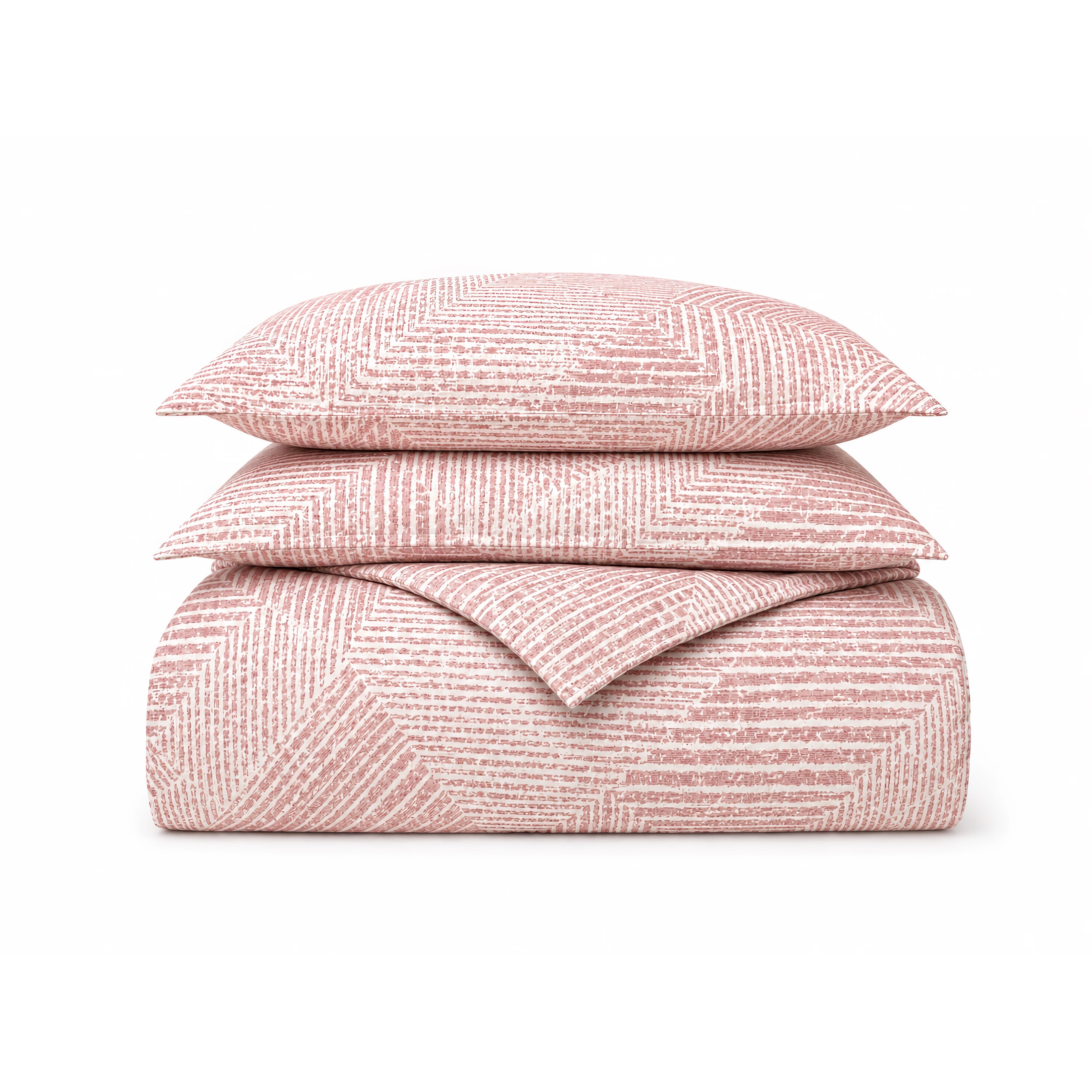Luxe Aberdeen Pink Bedding Set - folded stack