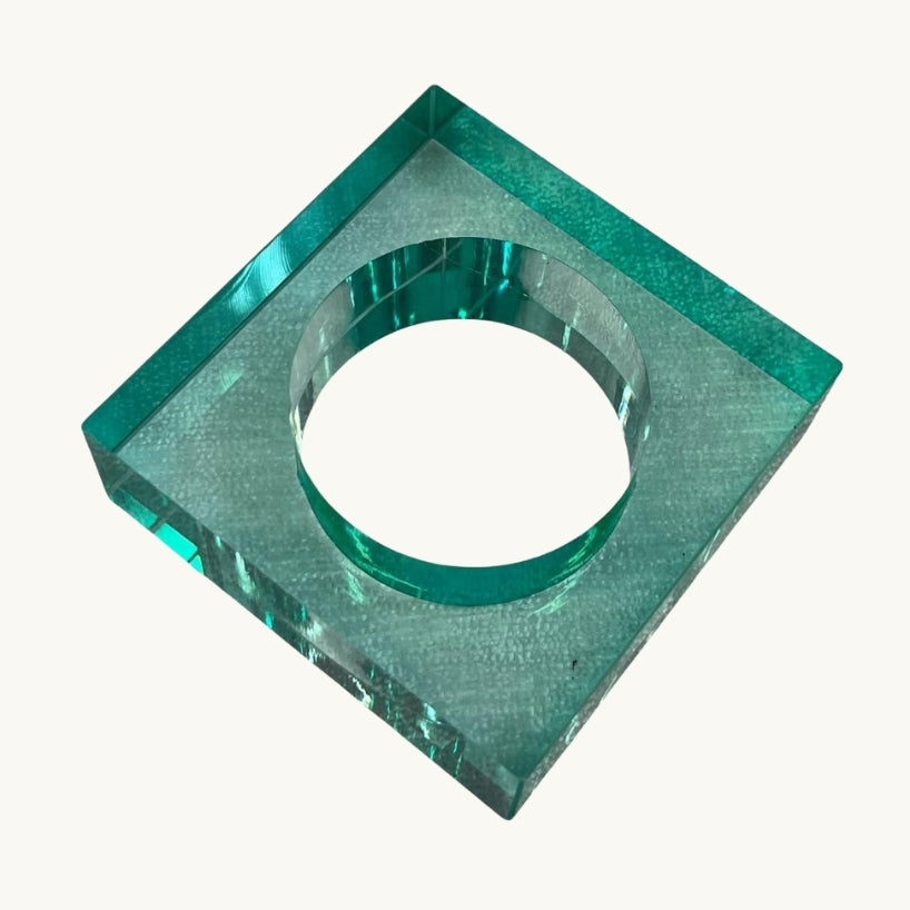 Lucite Square Napkin Ring - 4 Count