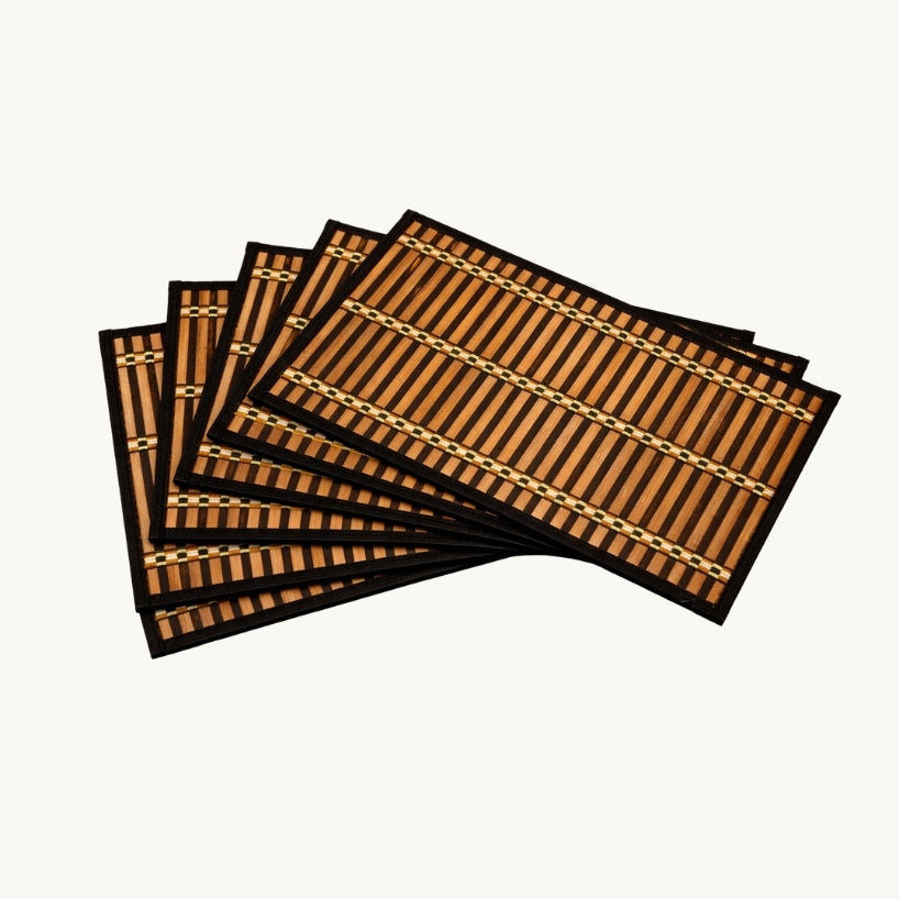 Bamboo Rectangular Placemat 17" x 12" 6 pack