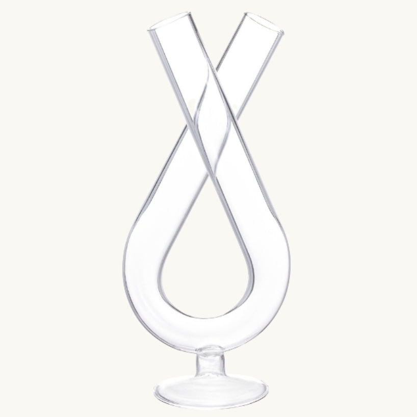 Treviso Rounded Intersecting Tube Vase 9.25" High x 4.25" Wide