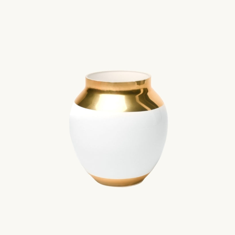 White and Gold Medium Vase 10.5 x 10.5 x 18 cm