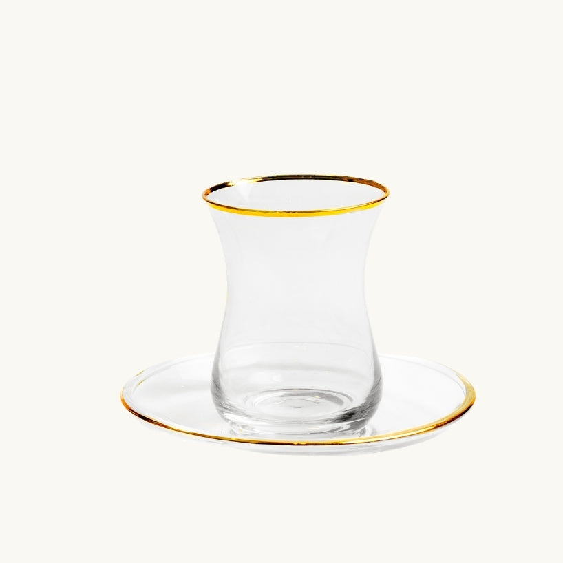 Glass Kiddush Cup & Saucer - 6 oz