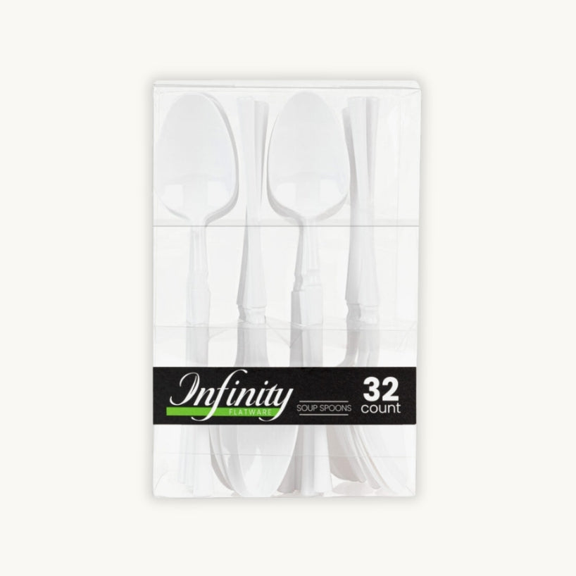 Infinity Flatware White Soup Spoons - 32 Count