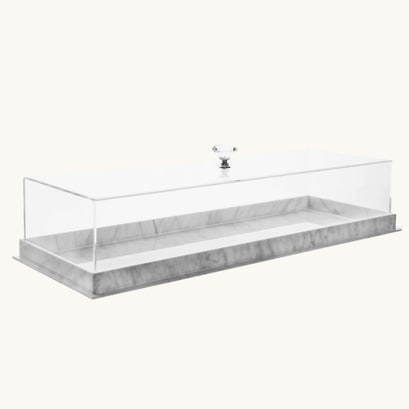 Lucite Cake Tray with Marble Base