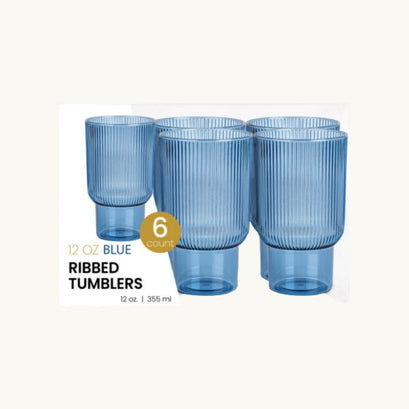 Ribbed Tumblers 12 oz - 6 Count