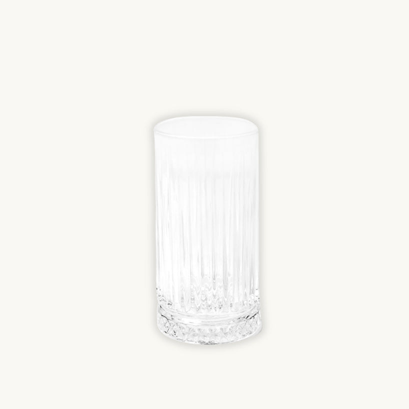 Prague Clear Ribbed Highball Glass