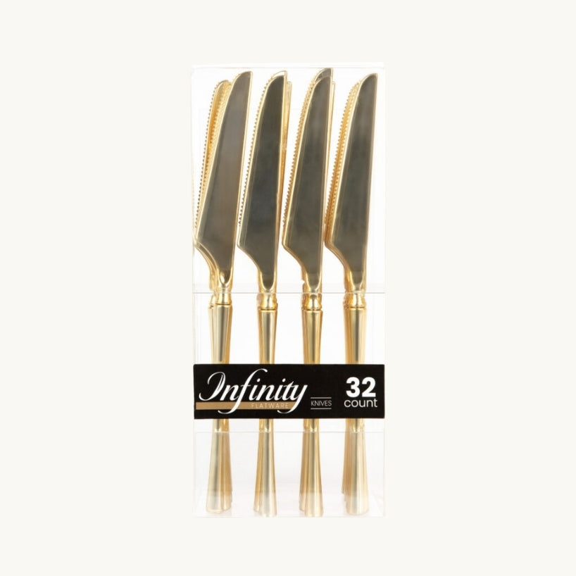 Infinity Flatware Gold Knives - 32 Count#Color_Gold#Type_Knives - 32 Count