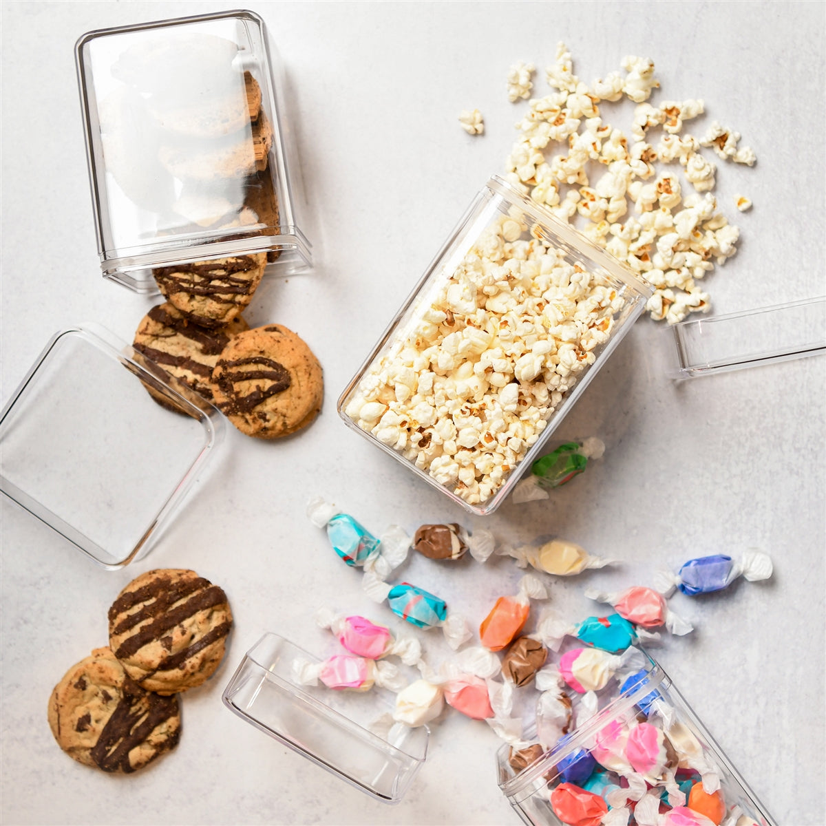 Square Lucite Jars with Lids