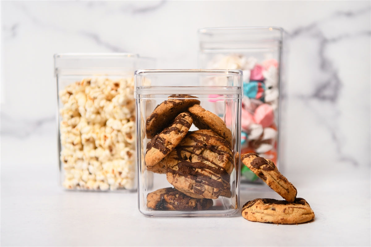 Square Lucite Jars with Lids