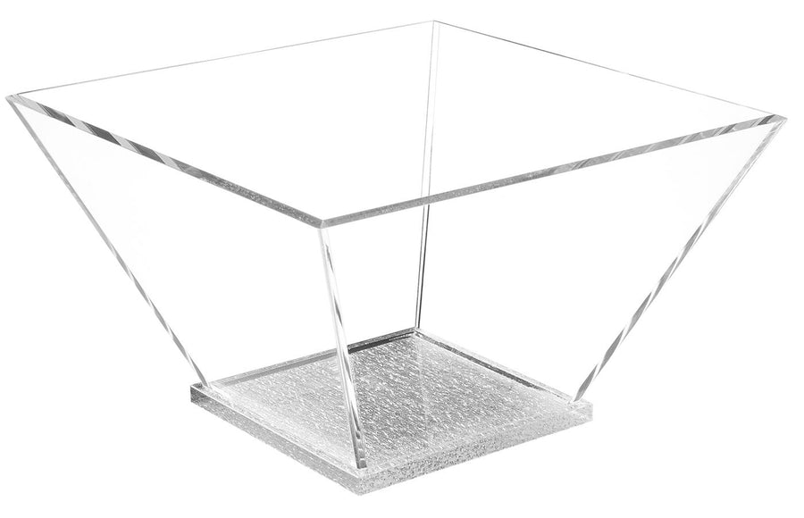 Lucite Salad Bowl with Silver Base - The Closeout Connection