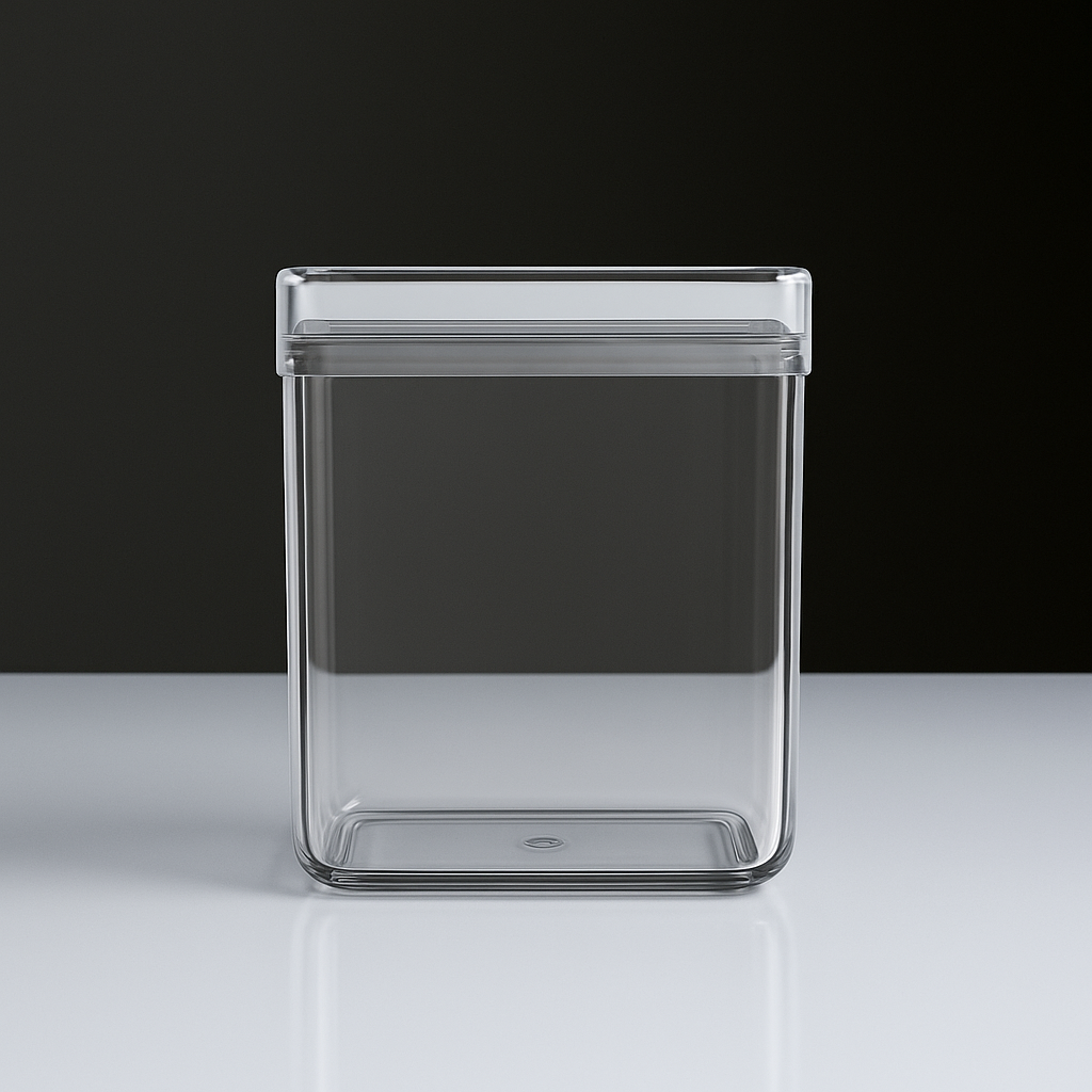 Square Lucite Jars with Lids