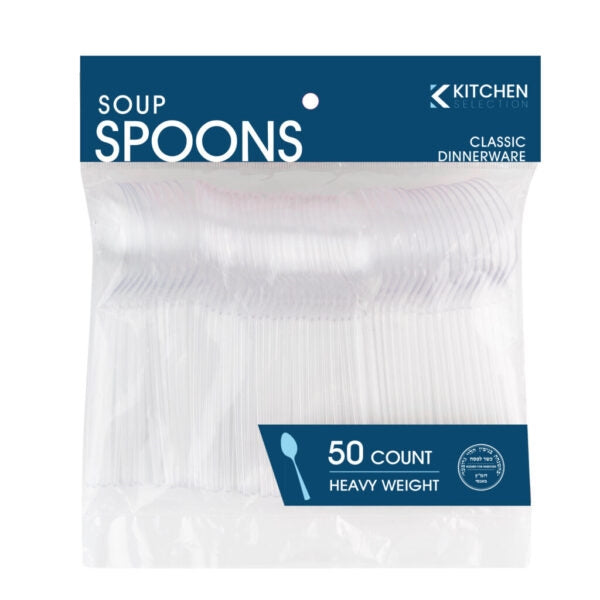 Heavy Weight Clear Soup Spoons- 50 Count