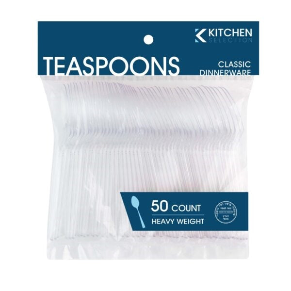 Heavy Weight Clear Teaspoons- 50 Count