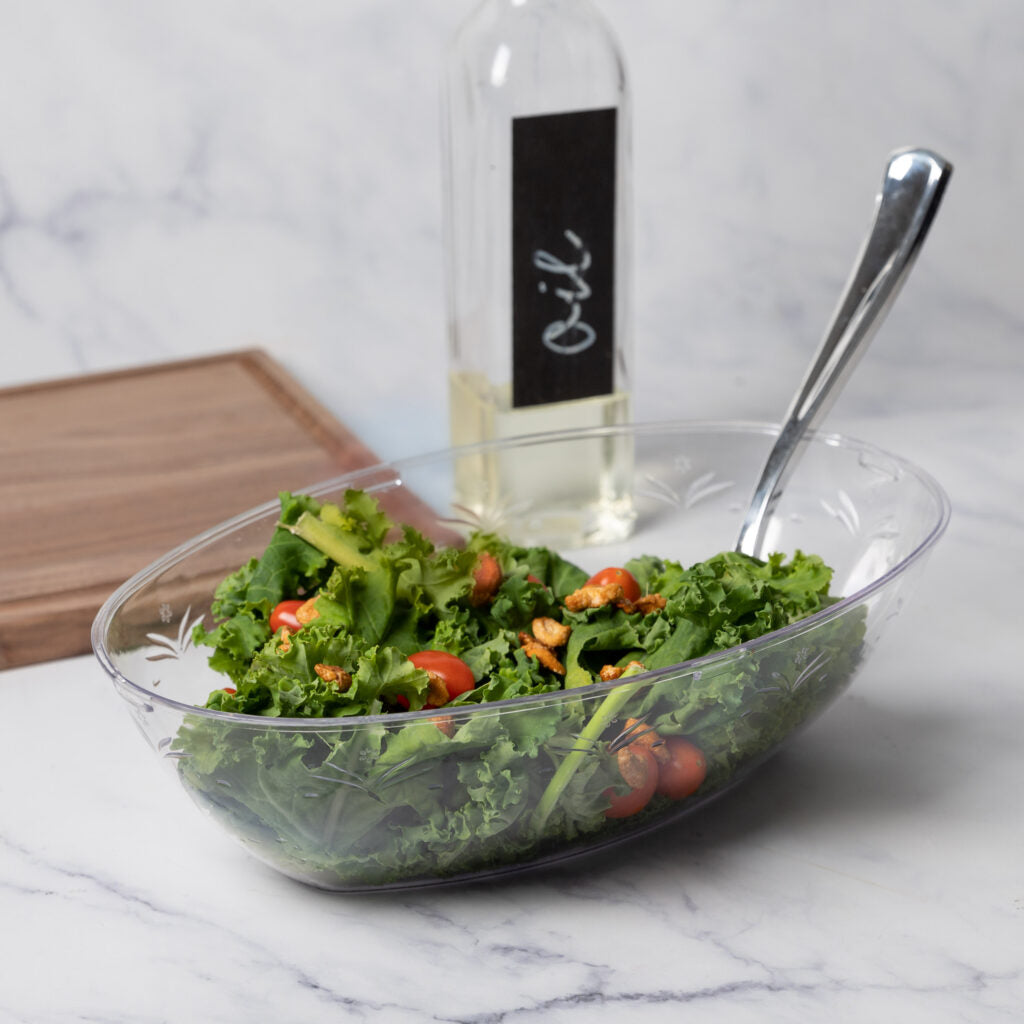 Oval Clear Plastic Serving Bowl