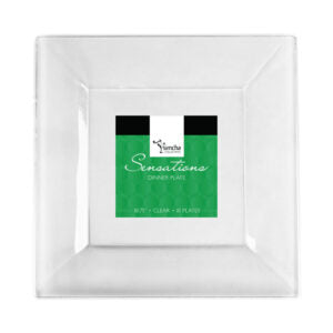 Splendid Square Heavy Duty Plastic Plates 120 count-1 case by Simcha Collection