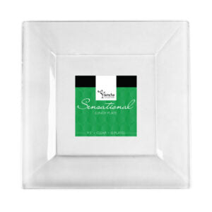 Splendid Square Heavy Duty Plastic Plates 120 count-1 case by Simcha Collection