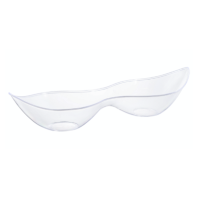 Decor small clear two-section boat dish #Color_Clear