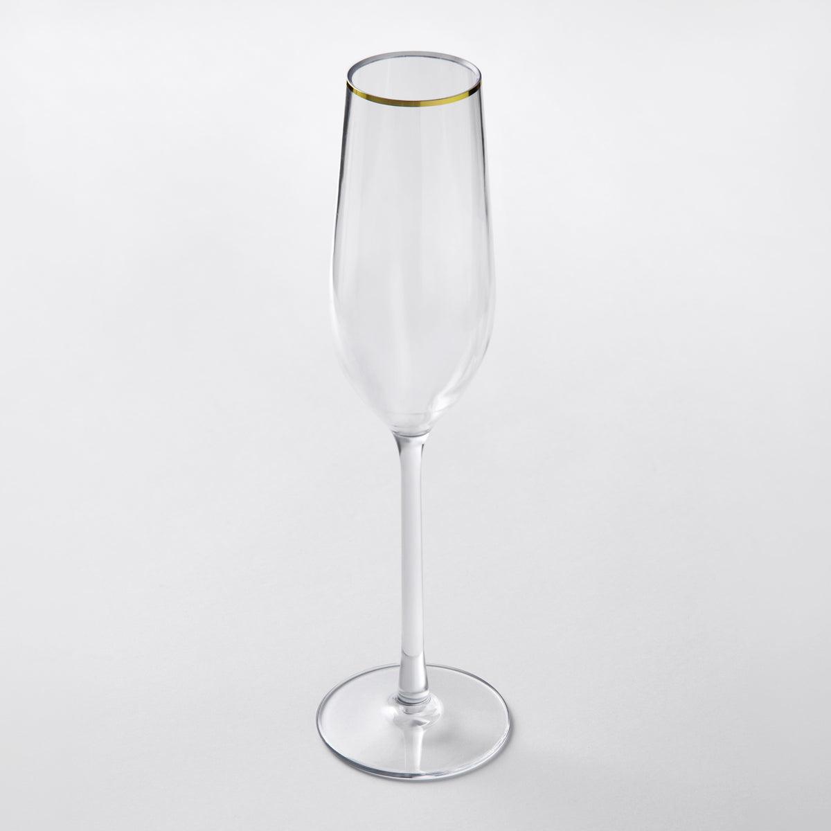 Decor Champagne Flutes Clear/Gold Rim 6 oz - 5 Count