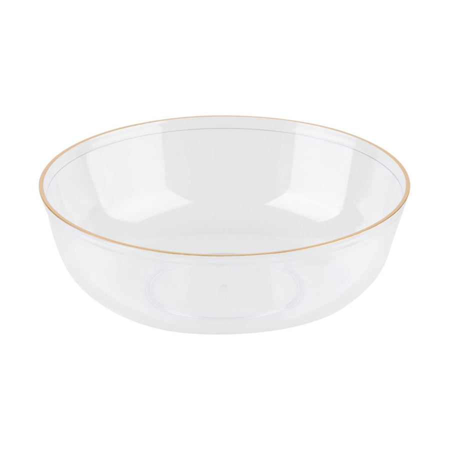 Clear with Gold Rim 16oz Edge Bowls - 10 Count - The Closeout Connection