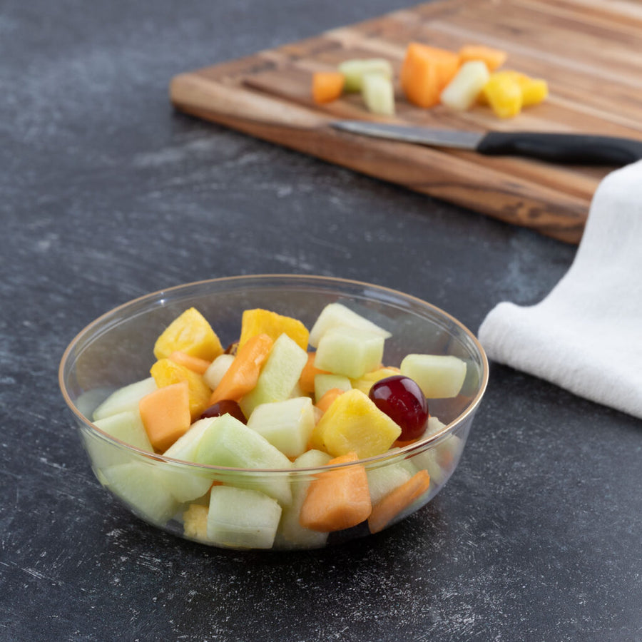 Clear with Gold Rim 16oz Edge Bowls - 10 Count - The Closeout Connection