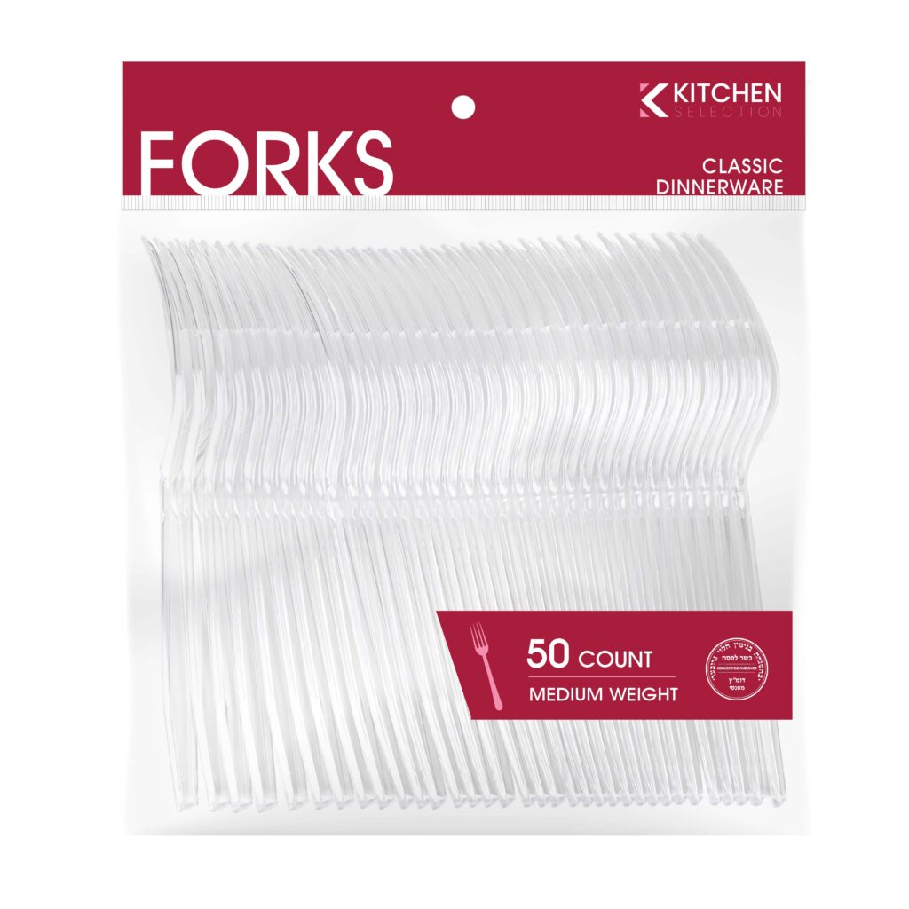 Medium Weight Clear Forks- 50 Count