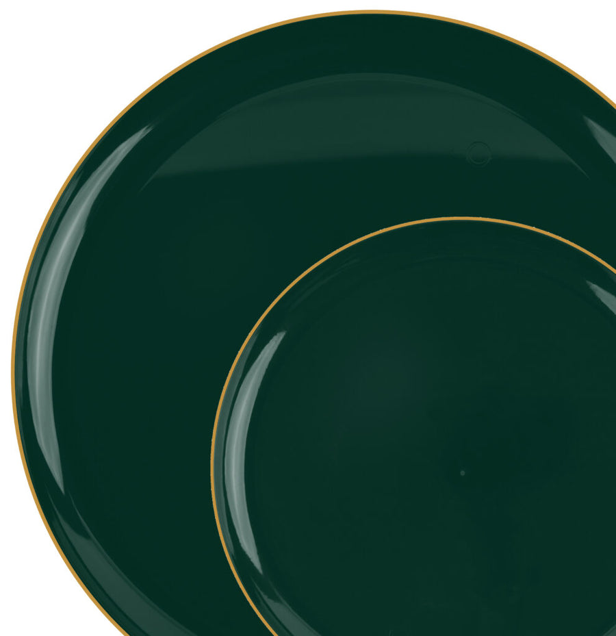 Edge Collection Emerald Green/Gold Rim - 20 Count - The Closeout Connection