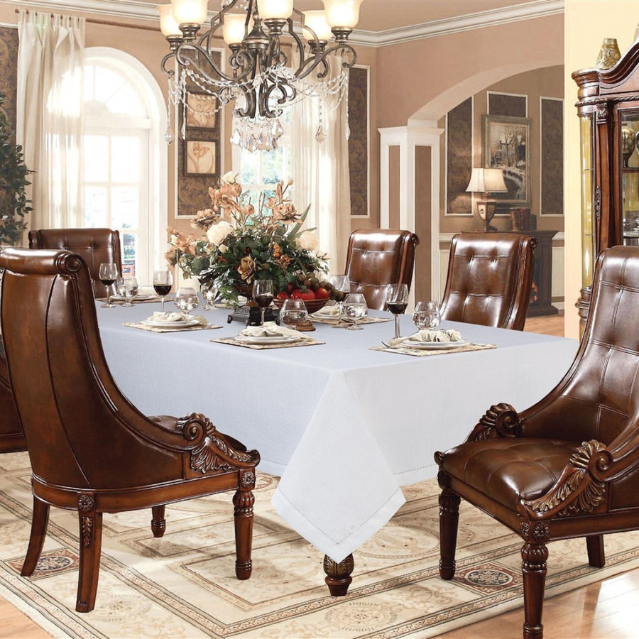 Linen-Like White Tablecloth - The Closeout Connection