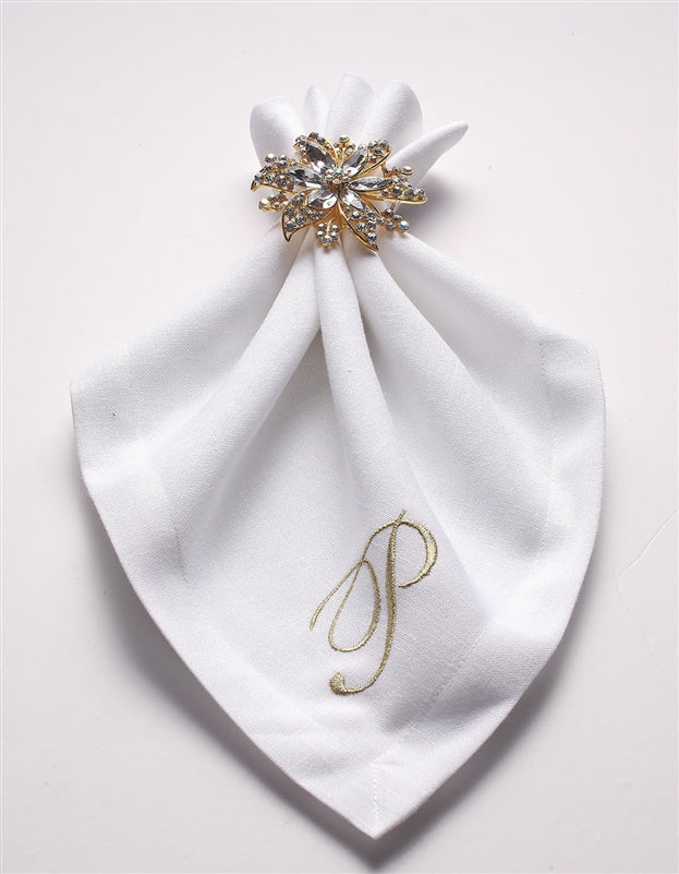 Set of 4 Monogram Napkins - Choose Letter & Color - The Closeout Connection