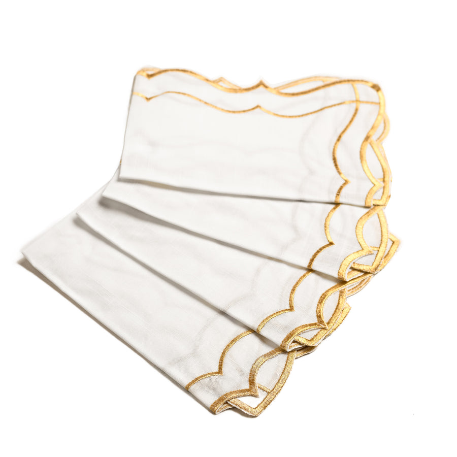 Gold Trim Napkins - 4 Count - The Closeout Connection
