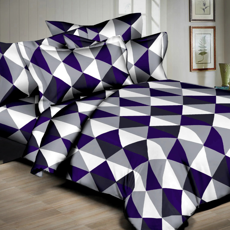 Split Squares Navy Duvet Bedding Set - The Closeout Connection