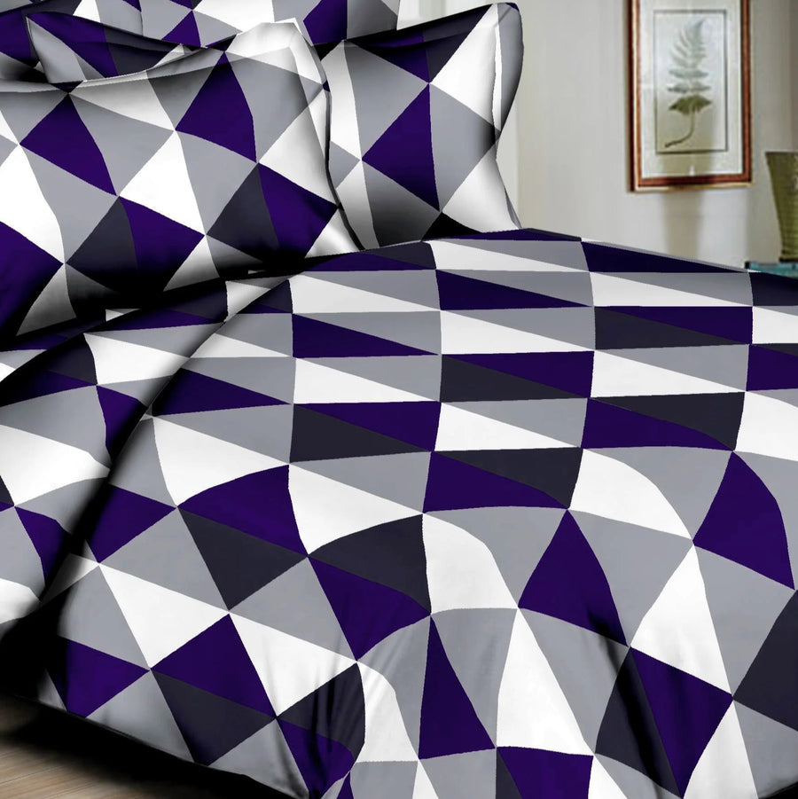 Split Squares Navy Duvet Bedding Set - The Closeout Connection