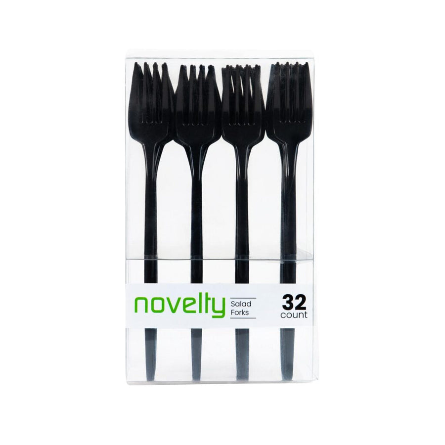 Novelty Black Flatware Salad Forks - 32 Count - The Closeout Connection