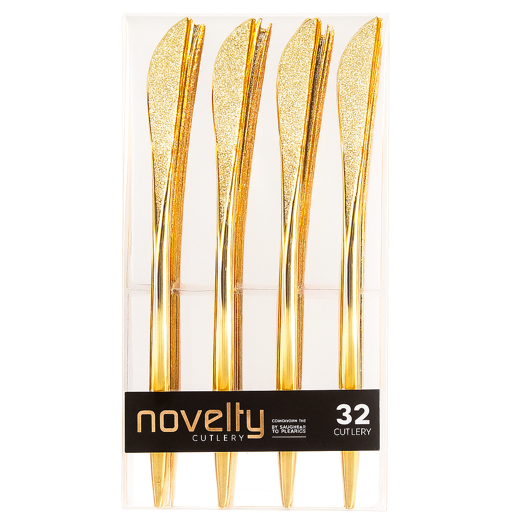 Novelty Gold Flatware - 32 Count - The Closeout Connection