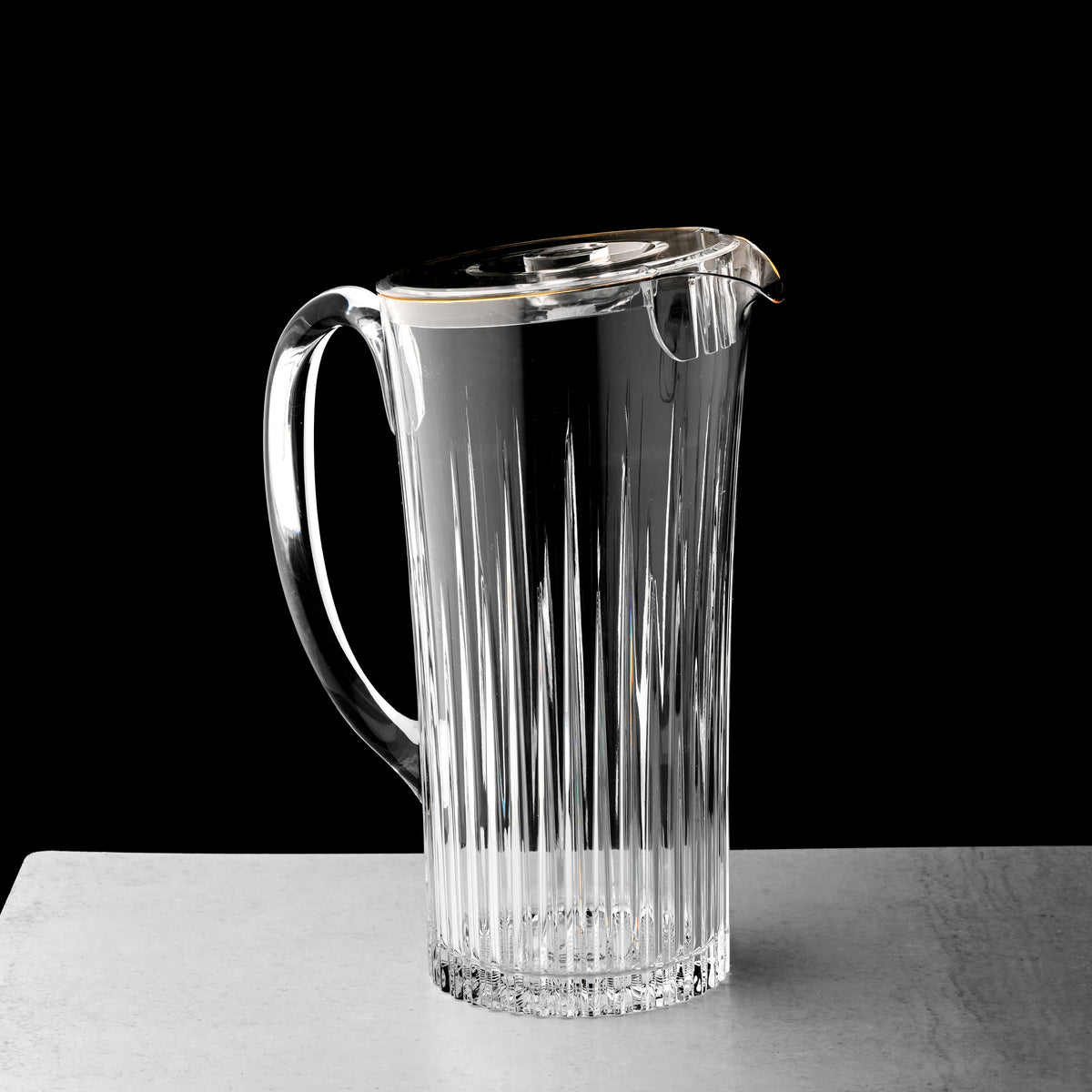 Pitcher Clear Transparent Top with Golden Rim - The Closeout Connection