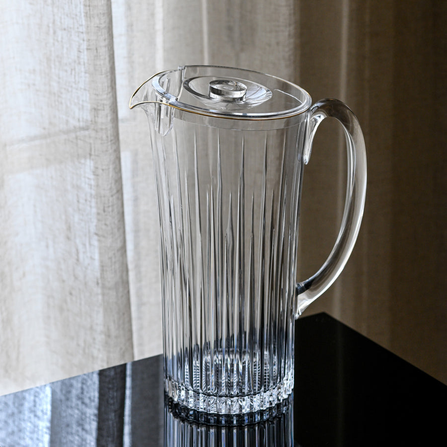 Pitcher Clear Transparent Top with Golden Rim - The Closeout Connection