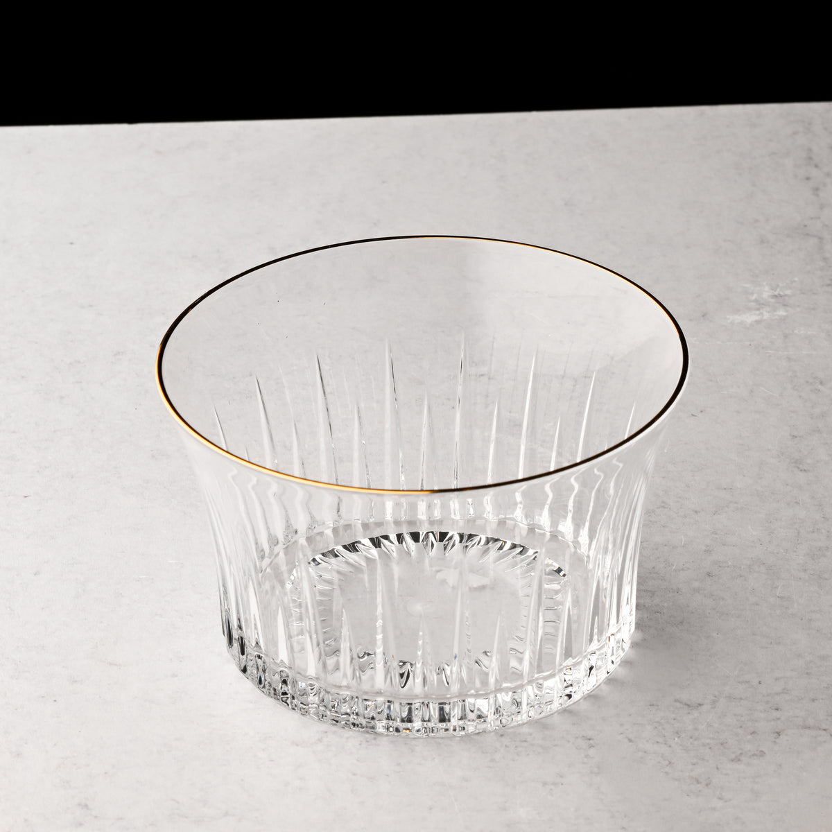 Small Bowl Clear Transparent Top with Golden Rim - The Closeout Connection
