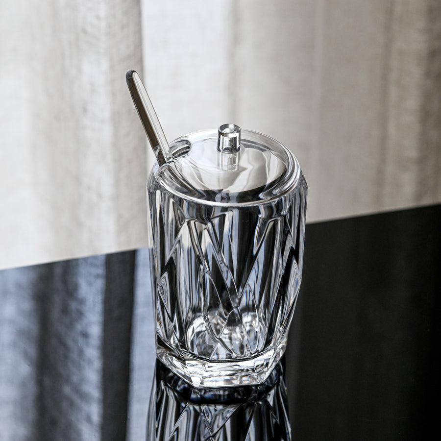 Sugar Jar Clear Transparent with Spoon - The Closeout Connection