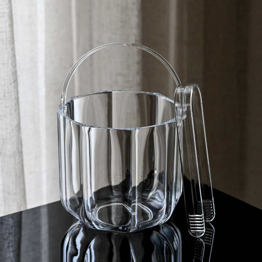 Ice Bucket Clear Transparent with Tong - The Closeout Connection