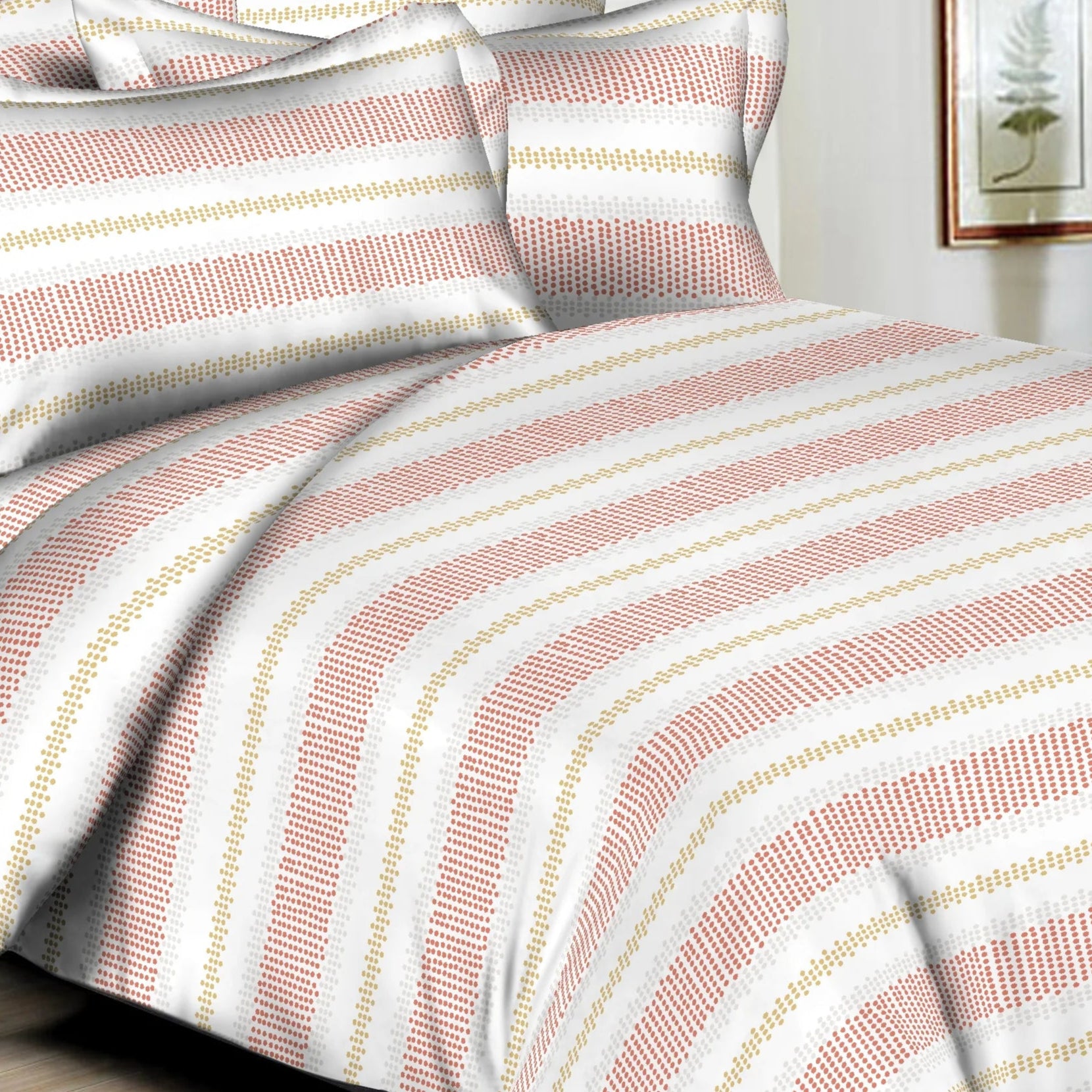 Dotted Stripes Pink 6PC Twin Bedding Set