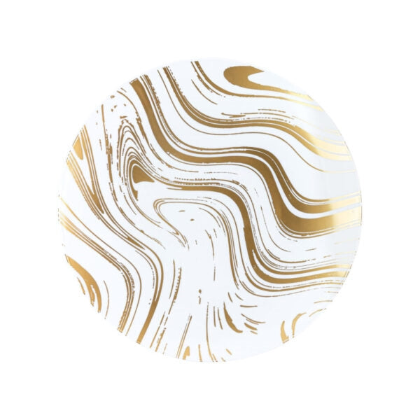 White & Gold Plate Dinnerware - 10 Count