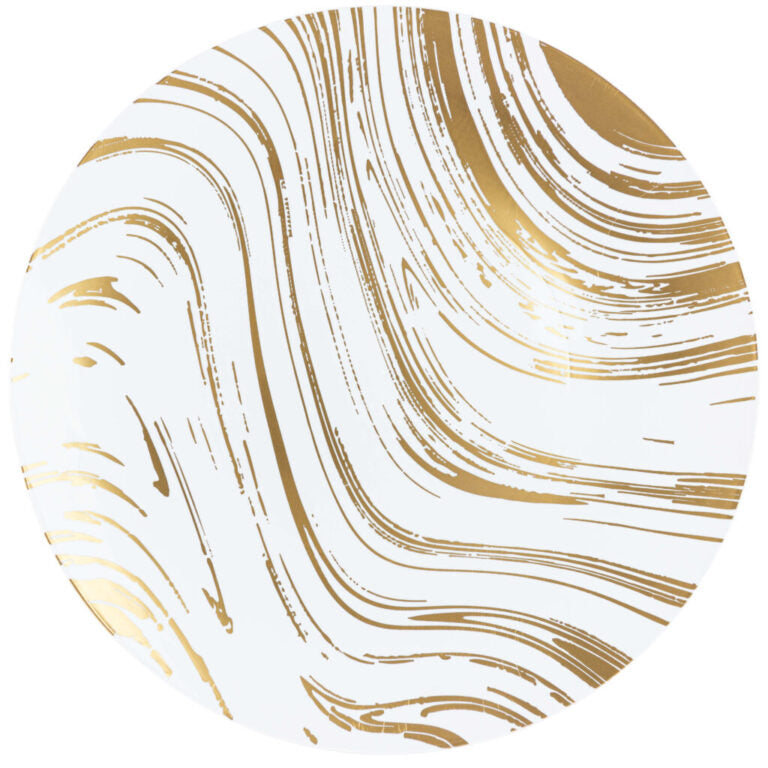 White & Gold Plate Dinnerware - 10 Count