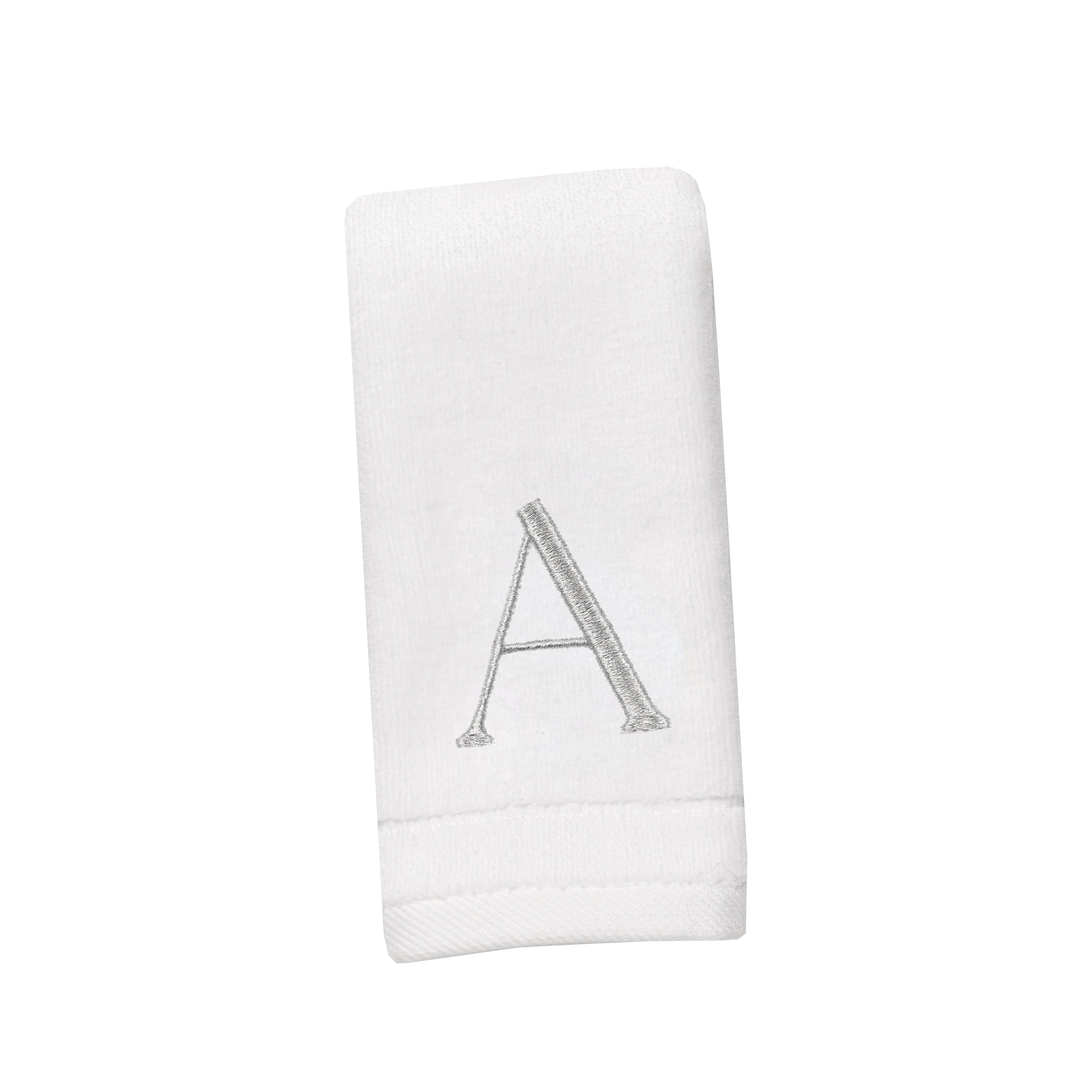 Monogrammed Gold / Silver Hand Towels - The Closeout Connection#Letter_A