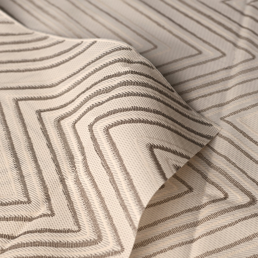 Saranac Vinyl Tablecloth - chevron stripe corner detail