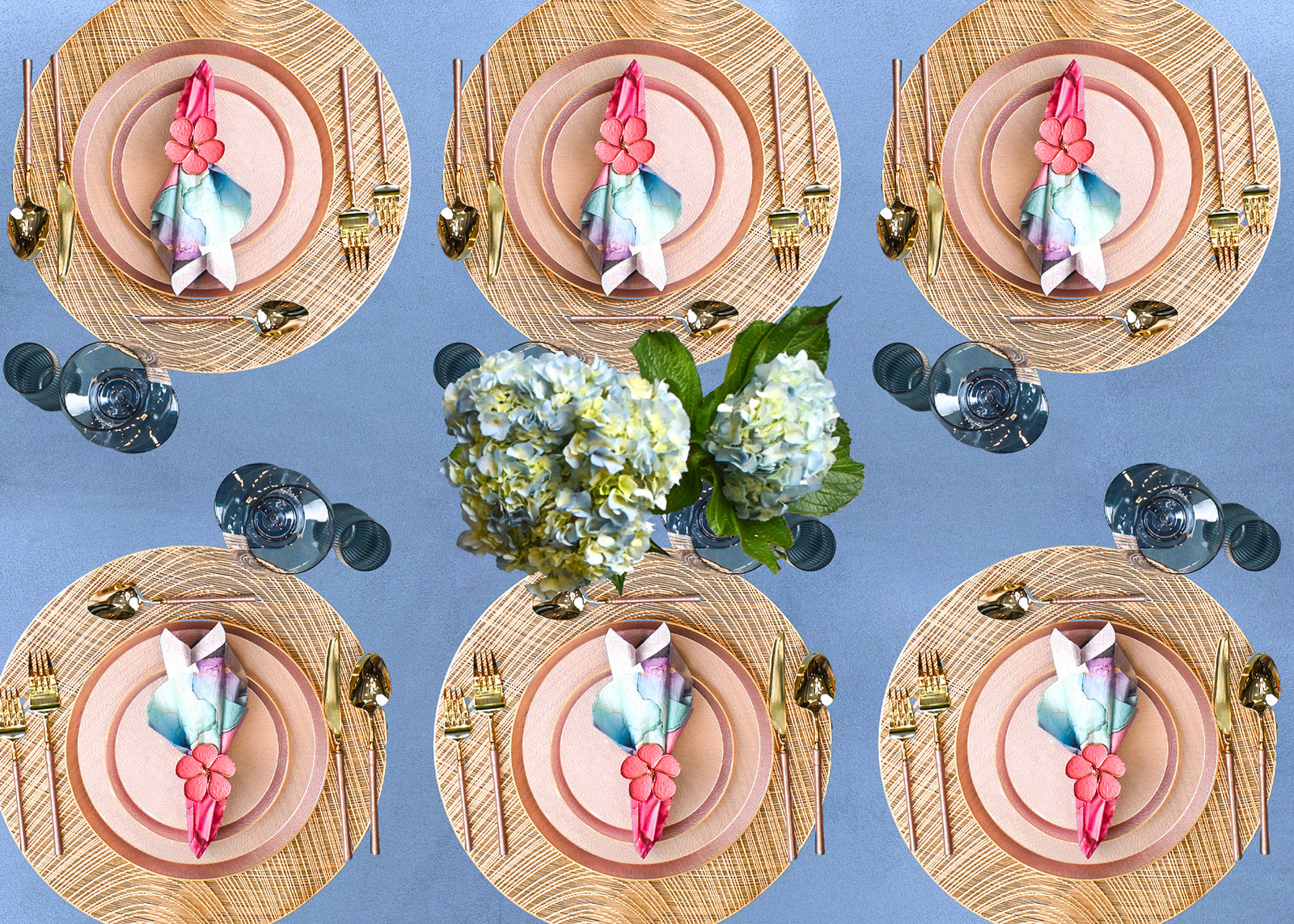 166 Piece Set - True Blu Scape 10 Guests