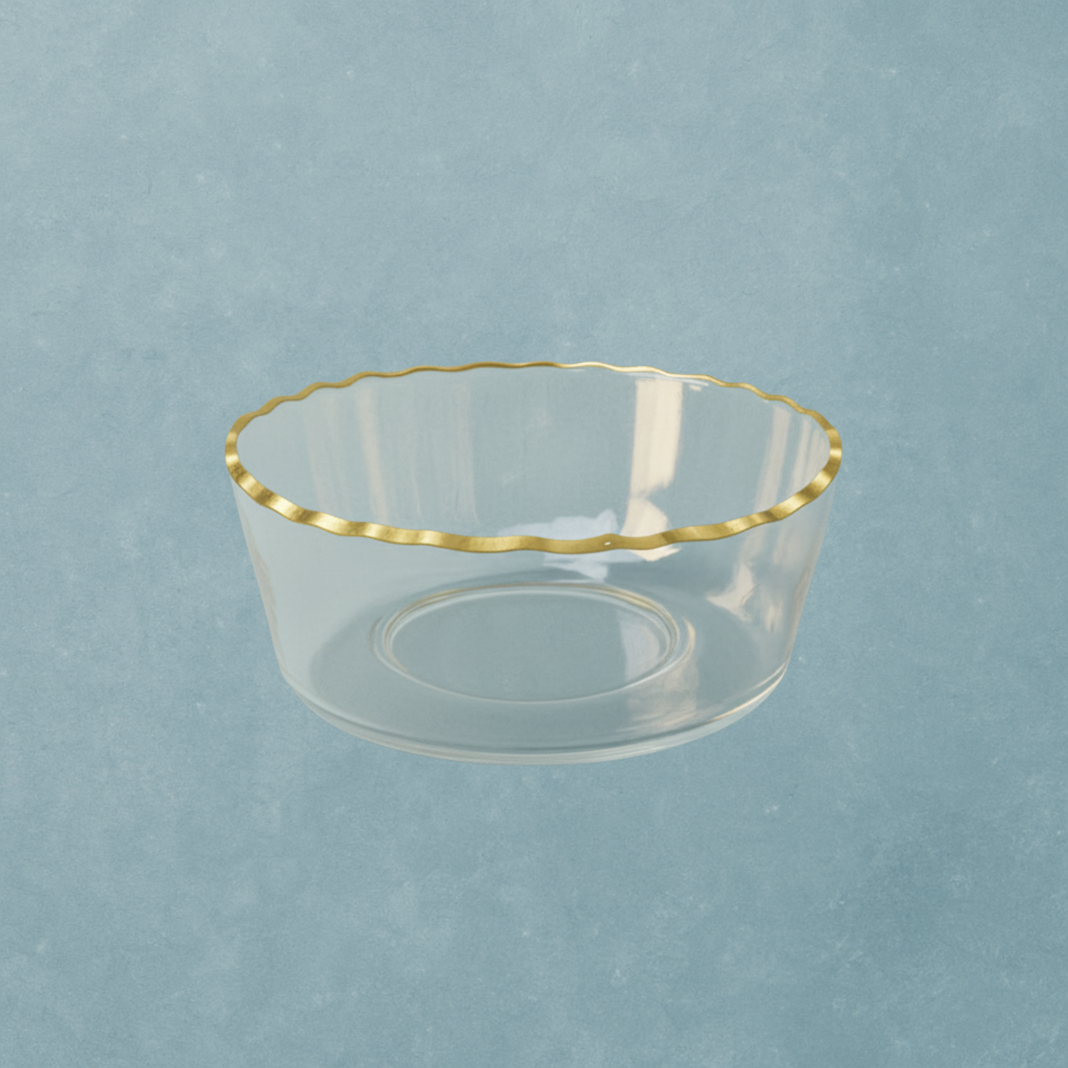 Clear Glass Gold Rim